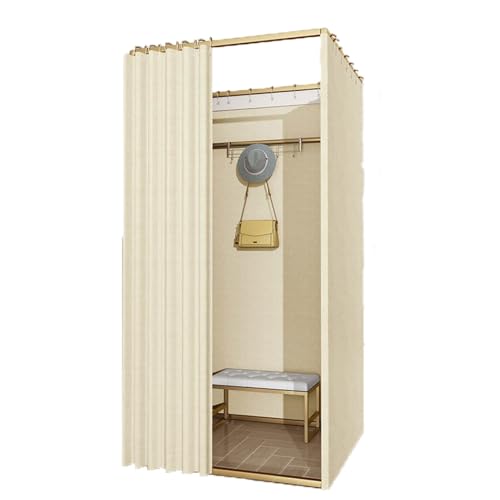 umkleidekabine mobil Tragbare Umkleidekabine, temporäre Umkleidekabine, Bodentrennwand, Umkleidekabine, geeignet Compatible with Bekleidungsgeschäfte, Einkaufsbüros umkleidekabine(Ivory White,L) von ROSEEONNE