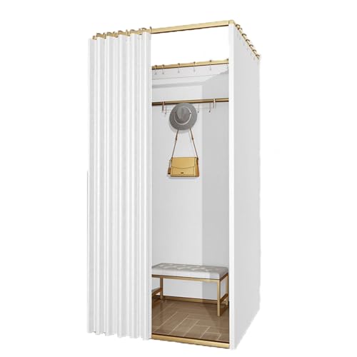 umkleidekabine mobil Tragbare Umkleidekabine, temporäre Umkleidekabine, Bodentrennwand, Umkleidekabine, geeignet Compatible with Bekleidungsgeschäfte, Einkaufsbüros umkleidekabine(White A,M) von ROSEEONNE