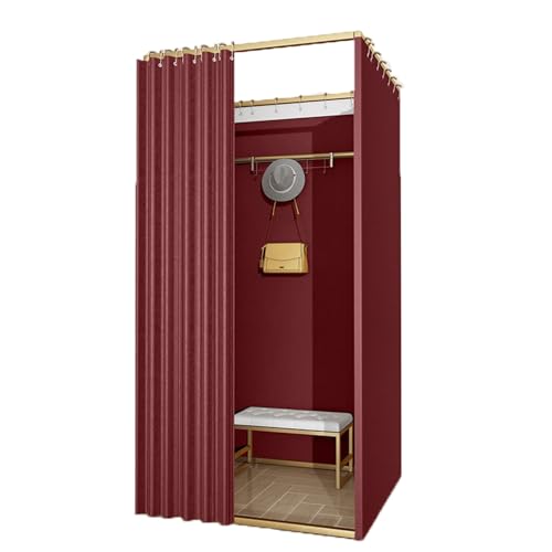 umkleidekabine mobil Tragbare Umkleidekabine, temporäre Umkleidekabine, Bodentrennwand, Umkleidekabine, geeignet Compatible with Bekleidungsgeschäfte, Einkaufsbüros umkleidekabine(Wine Red,M) von ROSEEONNE