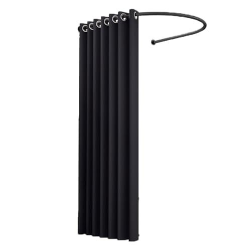 umkleidekabine mobil U-förmige Umkleidekabine tragbares Ankleidezimmer einfache mit Vorhängen Compatible with mehr Privatsphäre geeignet with Bekleidungsgeschäfte umkleidekabine(Black A,85*80cm) von ROSEEONNE