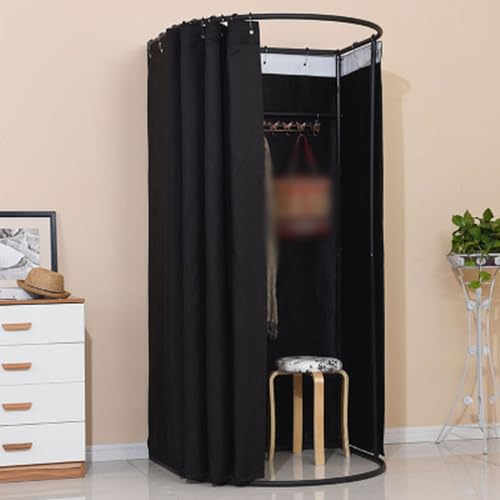 umkleidekabine mobil Umkleidekabine Compatible with Bekleidungsgeschäfte, Bügeleisen, mobile Umkleidekabine, tragbar, abnehmbar, Sichtschutz Compatible with den Einkauf umkleidekabine(Black B) von ROSEEONNE