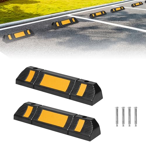 ROSEJANE 2 Stück Radstopper für Reifenstopper Anfahrschutz Parkstopper Parkplatzbegrenzung, 60m Gummi Parkbegrenzung für Parkplätze Garagen, mit Reflexionsstreifen Schwarz-Gelb ROSEJANE 2 Stück Radstopper für Reifenstopper Anfahrschutz Parkstopper Parkplatzbegrenzung, 60m Gummi Parkbegrenzung für Parkplätze Garagen, mit Reflexionsstreifen Schwarz-Gelb von ROSEJANE