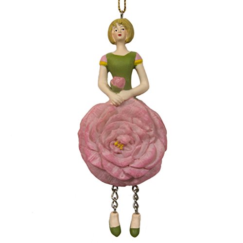 ROSEMARIE SCHULZ Heidelberg Elfen-Feefigur Kamelie Rosa zum Hängen Flower Fairy Figur Dekofigur Blumenskulptur von ROSEMARIE SCHULZ Heidelberg