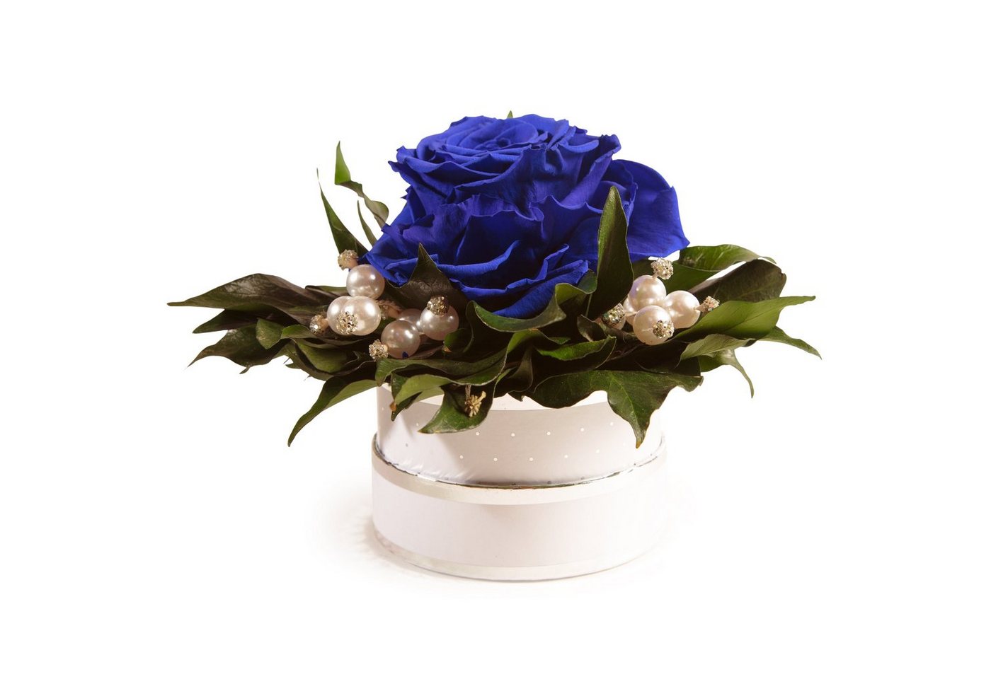 Kunstblume Infinity Rosenbox Diamonds and Pearls 1 infinity Rose Rose, ROSEMARIE SCHULZ Heidelberg, Höhe 10 cm, echte Blume die lange hält, Made in Germany von ROSEMARIE SCHULZ Heidelberg