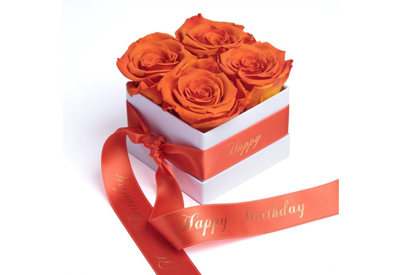 Kunstblume Infinity Rosenbox Happy Birthday Geschenk Geburtstag für Frauen Rose, ROSEMARIE SCHULZ Heidelberg, Höhe 8.5 cm, echte Rosen haltbar 3 Jahre von ROSEMARIE SCHULZ Heidelberg