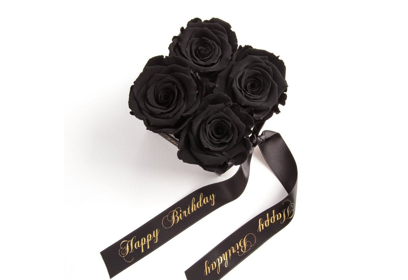 Kunstblume Infinity Rosenbox Happy Birthday Geschenk Geburtstag für Frauen Rose, ROSEMARIE SCHULZ Heidelberg, Höhe 8.5 cm, echte Rosen haltbar 3 Jahre von ROSEMARIE SCHULZ Heidelberg