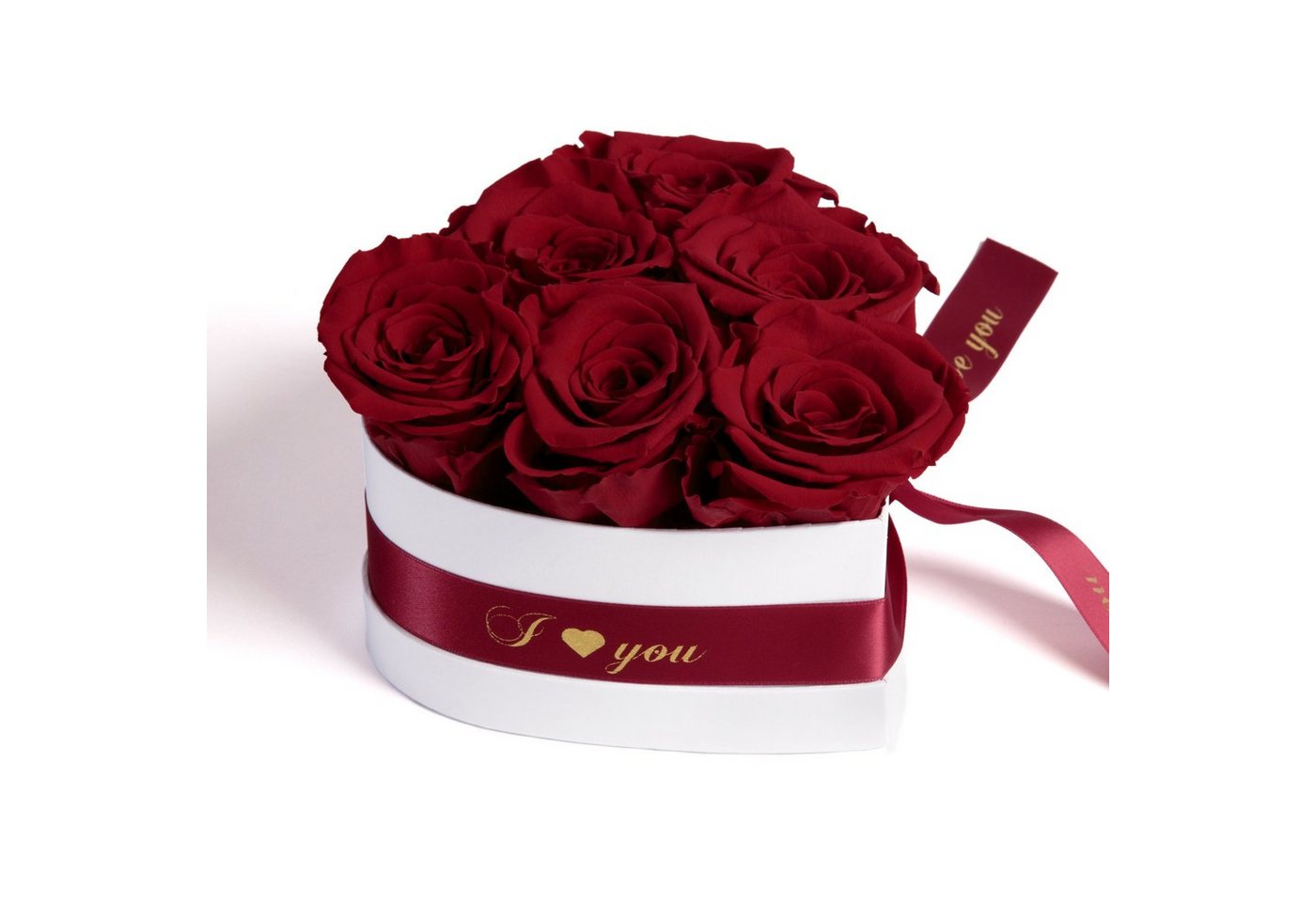 Kunstblume Infinity Rosenbox Herz 6 ewige Rosen I Love You Geschenk für Frauen Rose, ROSEMARIE SCHULZ Heidelberg, Höhe 10 cm, Valentinstag Geschenk für Frau von ROSEMARIE SCHULZ Heidelberg