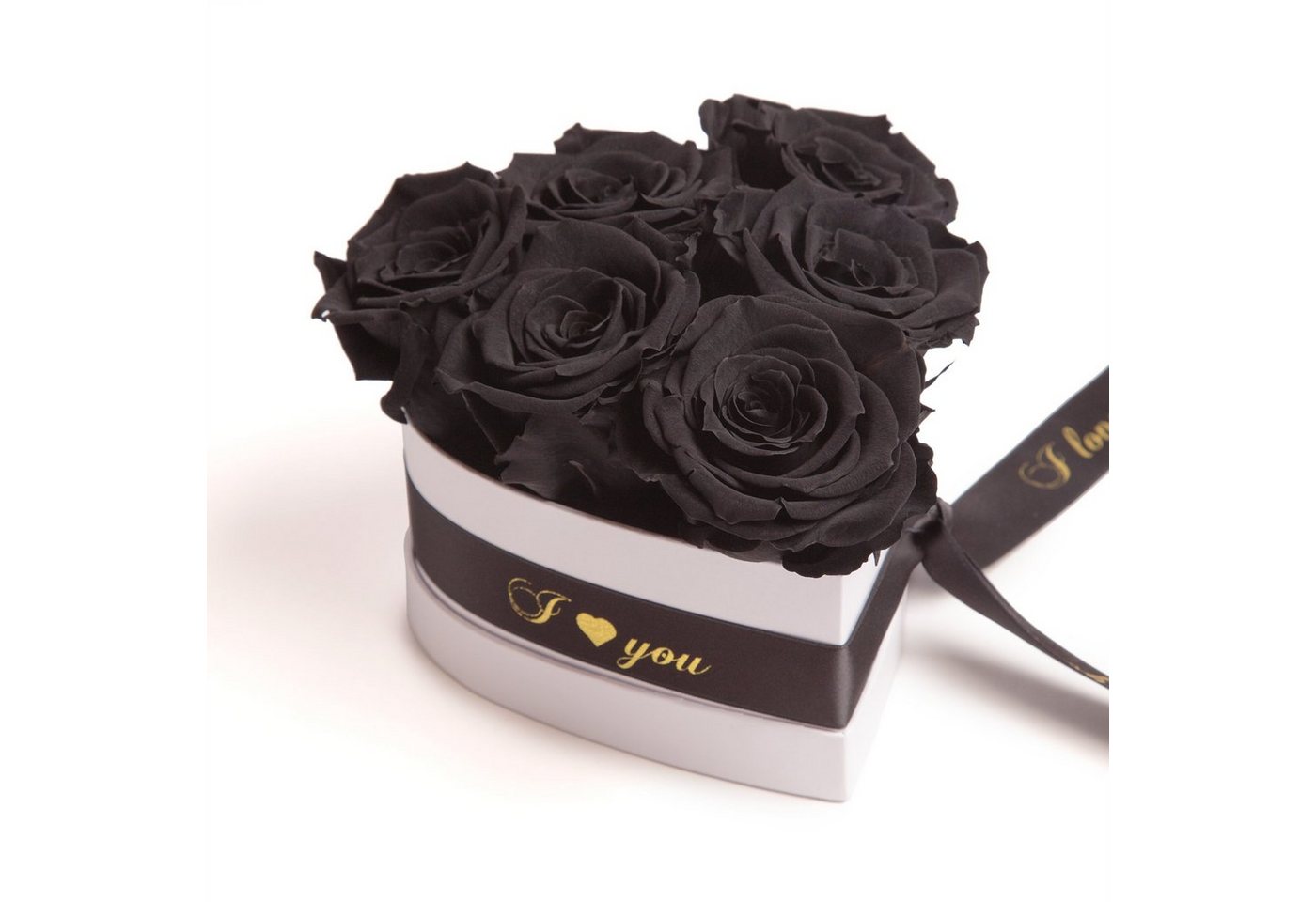 Kunstblume Infinity Rosenbox Herz 6 ewige Rosen I Love You Geschenk für Frauen Rose, ROSEMARIE SCHULZ Heidelberg, Höhe 10 cm, Valentinstag Geschenk für Frau von ROSEMARIE SCHULZ Heidelberg