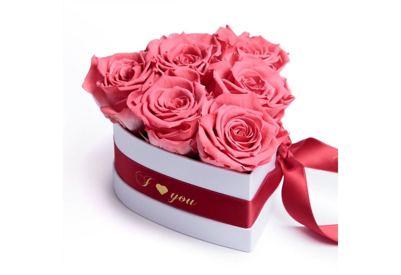 Kunstblume Infinity Rosenbox Herz 6 ewige Rosen I Love You Geschenk für Frauen Rose, ROSEMARIE SCHULZ Heidelberg, Höhe 10 cm, Valentinstag Geschenk für Frau von ROSEMARIE SCHULZ Heidelberg