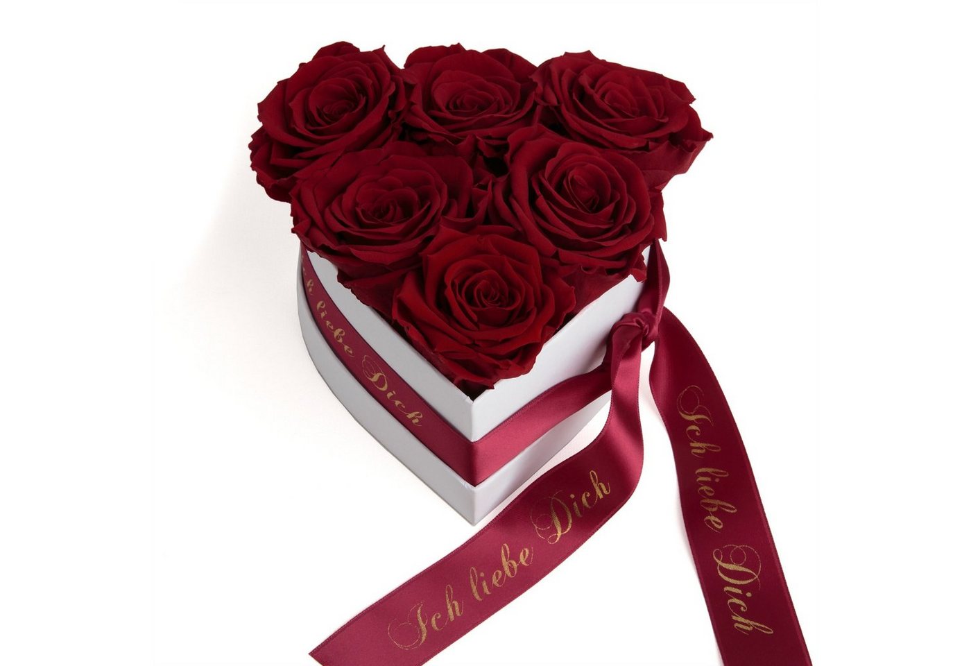 Kunstblume Infinity Rosenbox Herz 6 ewige Rosen Ich liebe Dich Geschenk Frau Rose, ROSEMARIE SCHULZ Heidelberg, Höhe 10 cm, Valentinstag Geschenk Frau Herz von ROSEMARIE SCHULZ Heidelberg