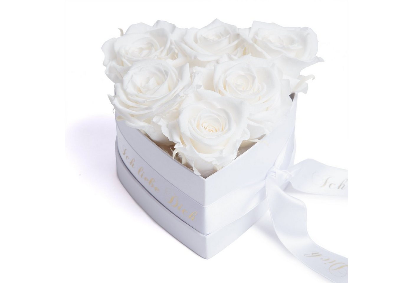 Kunstblume Infinity Rosenbox Herz 6 ewige Rosen Ich liebe Dich Geschenk Frau Rose, ROSEMARIE SCHULZ Heidelberg, Höhe 10 cm, Valentinstag Geschenk Frau Herz von ROSEMARIE SCHULZ Heidelberg