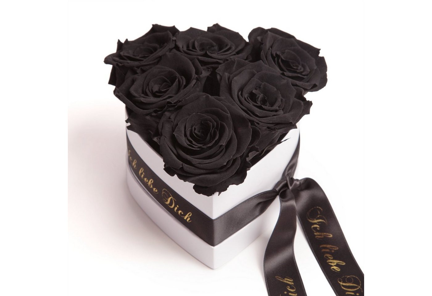 Kunstblume Infinity Rosenbox Herz 6 ewige Rosen Ich liebe Dich Geschenk Frau Rose, ROSEMARIE SCHULZ Heidelberg, Höhe 10 cm, Valentinstag Geschenk Frau Herz von ROSEMARIE SCHULZ Heidelberg