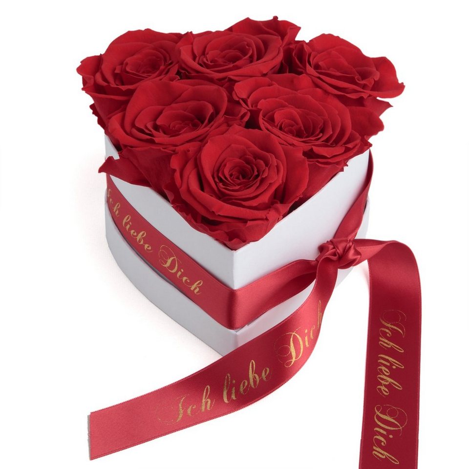 Kunstblume Infinity Rosenbox Herz 6 ewige Rosen Ich liebe Dich Geschenk Frau Rose, ROSEMARIE SCHULZ Heidelberg, Höhe 10 cm, Valentinstag Geschenk Frau Herz von ROSEMARIE SCHULZ Heidelberg