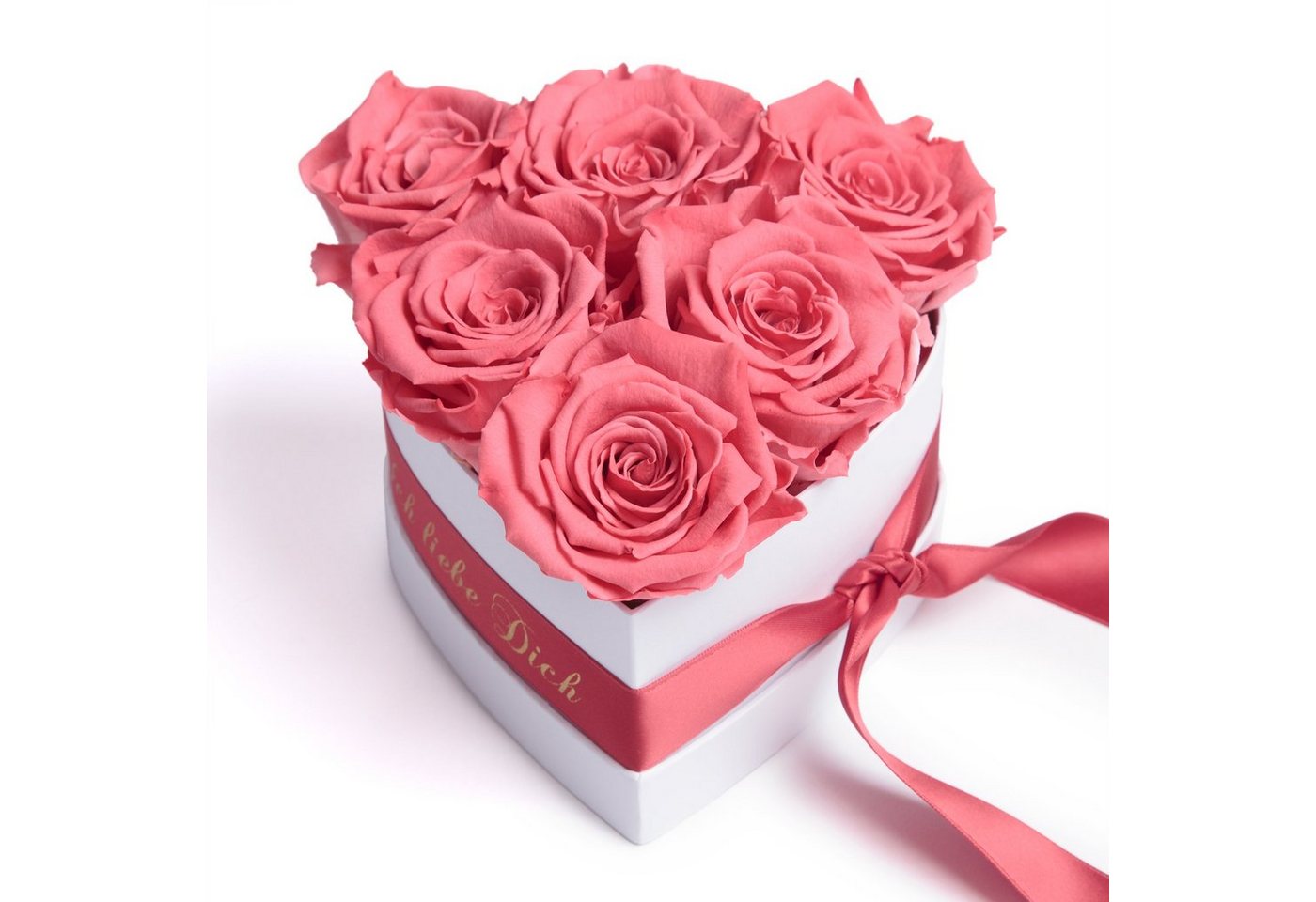 Kunstblume Infinity Rosenbox Herz 6 ewige Rosen Ich liebe Dich Geschenk Frau Rose, ROSEMARIE SCHULZ Heidelberg, Höhe 10 cm, Valentinstag Geschenk Frau Herz von ROSEMARIE SCHULZ Heidelberg