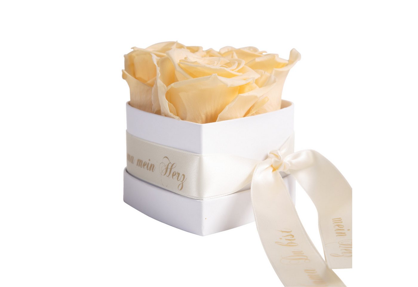 Kunstblume Mama Geschenk Du bist mein Herz Rosenbox Geschenkbox 3 Infinity Rosen Rose, ROSEMARIE SCHULZ Heidelberg, Höhe 10 cm, echte Blumen 3 Jahre haltbar, Made in Germany von ROSEMARIE SCHULZ Heidelberg