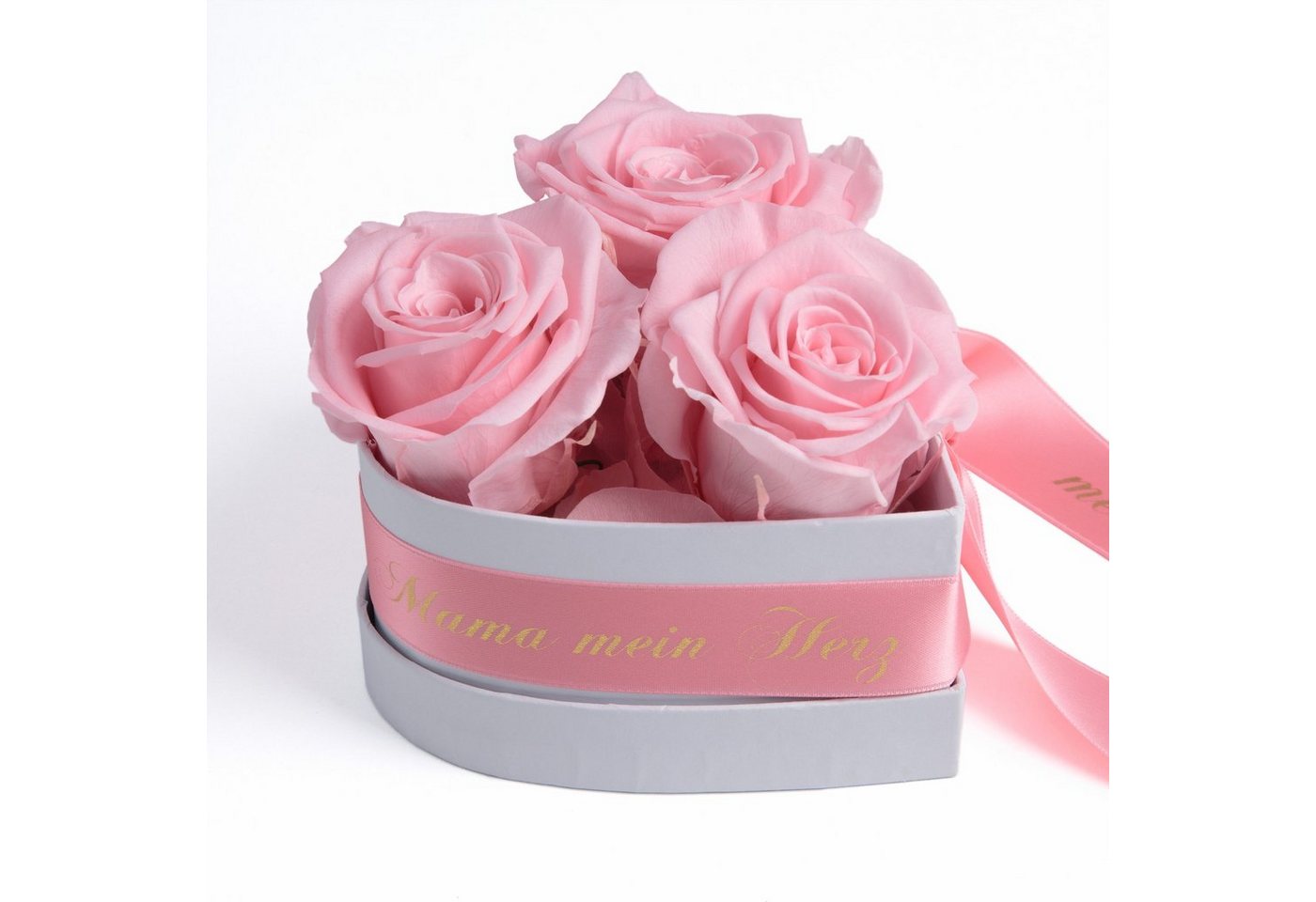 Kunstblume Mama Geschenk Du bist mein Herz Rosenbox Geschenkbox 3 Infinity Rosen Rose, ROSEMARIE SCHULZ Heidelberg, Höhe 10 cm, echte Blumen 3 Jahre haltbar von ROSEMARIE SCHULZ Heidelberg