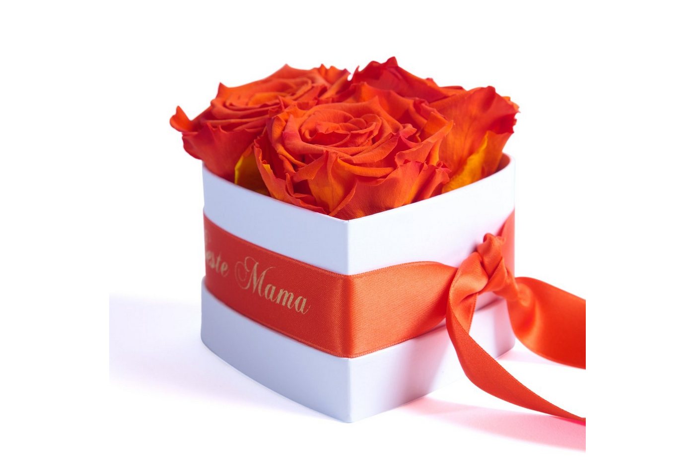 Kunstblume Rosenbox Herz 3 Infinity Rosen für die Beste Mama der Welt Geschenk Rose, ROSEMARIE SCHULZ Heidelberg, Höhe 10 cm, echte Blumen haltbar 3 Jahre von ROSEMARIE SCHULZ Heidelberg