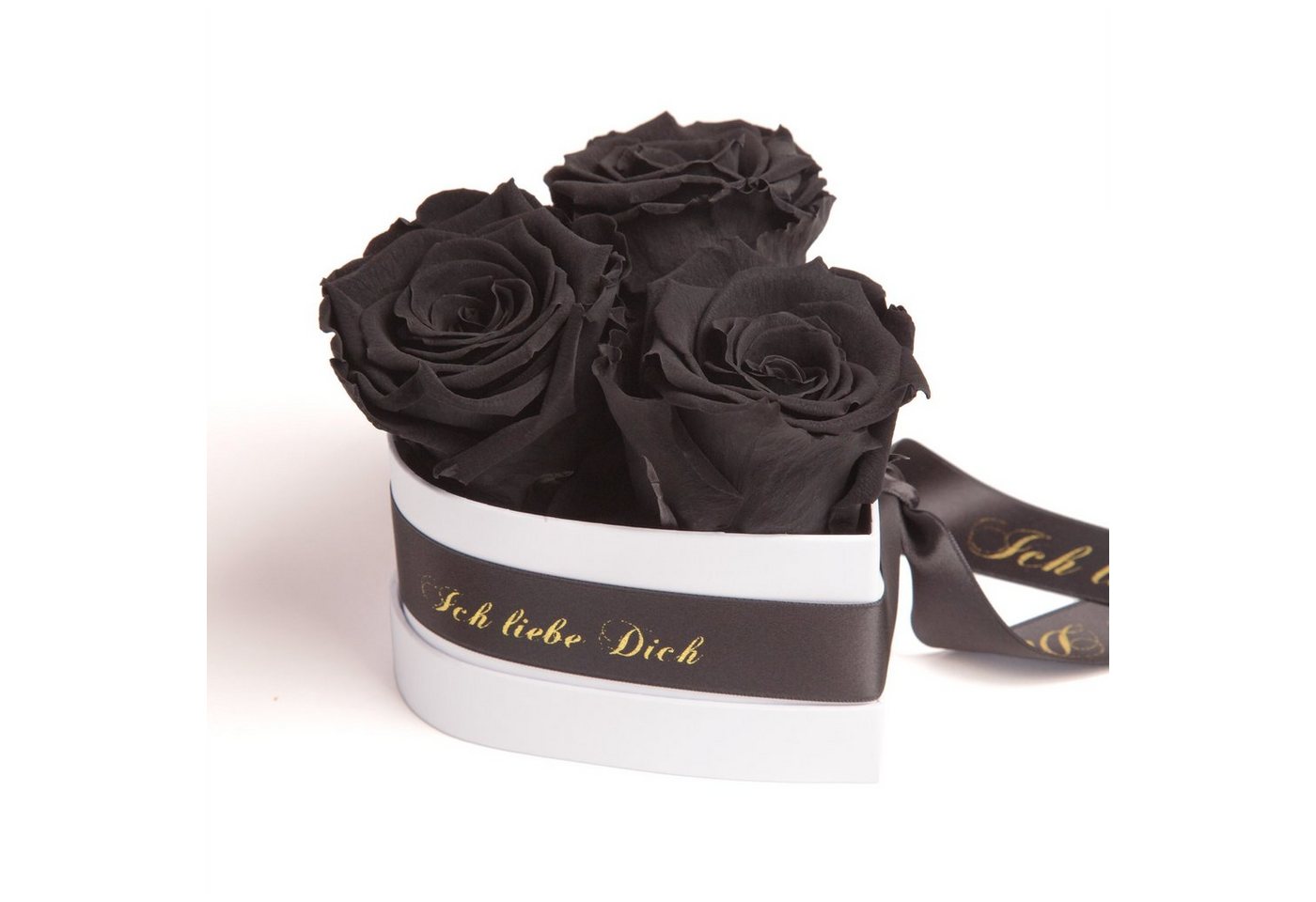 Kunstblume Rosenbox Herz 3 infinity Rosen Ich liebe Dich Geschenk für Sie Rose, ROSEMARIE SCHULZ Heidelberg, Höhe 10 cm, Liebesbeweis Valentinstag von ROSEMARIE SCHULZ Heidelberg