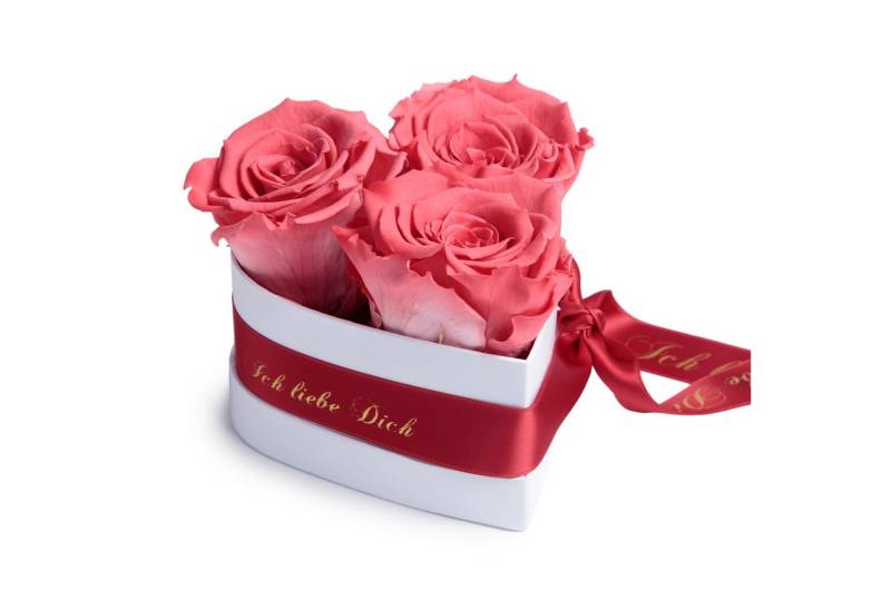 Kunstblume Rosenbox Herz 3 infinity Rosen Ich liebe Dich Geschenk für Sie Rose, ROSEMARIE SCHULZ Heidelberg, Höhe 10 cm, Liebesbeweis Valentinstag von ROSEMARIE SCHULZ Heidelberg