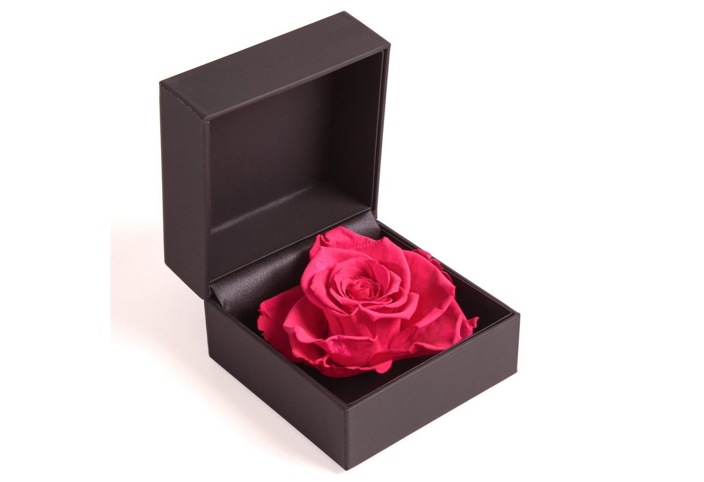 Kunstblume Rosenbox Ringbox Groß Infinity Rose konserviert in Box Ringdose Rose, ROSEMARIE SCHULZ Heidelberg, Höhe 9 cm, Langlebige Rose, Made in Germany von ROSEMARIE SCHULZ Heidelberg