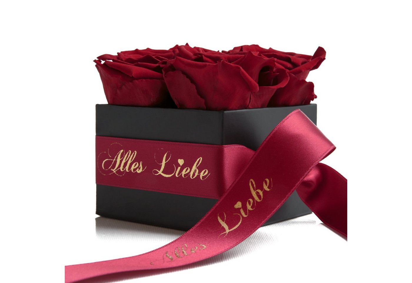 Kunstblumenstrauß Alles Liebe Rosenbox Infinity Rosen echte konservierte Blumen Rose, ROSEMARIE SCHULZ Heidelberg, Höhe 8,5 cm, Muttertag Geschenk, Made in Germany von ROSEMARIE SCHULZ Heidelberg