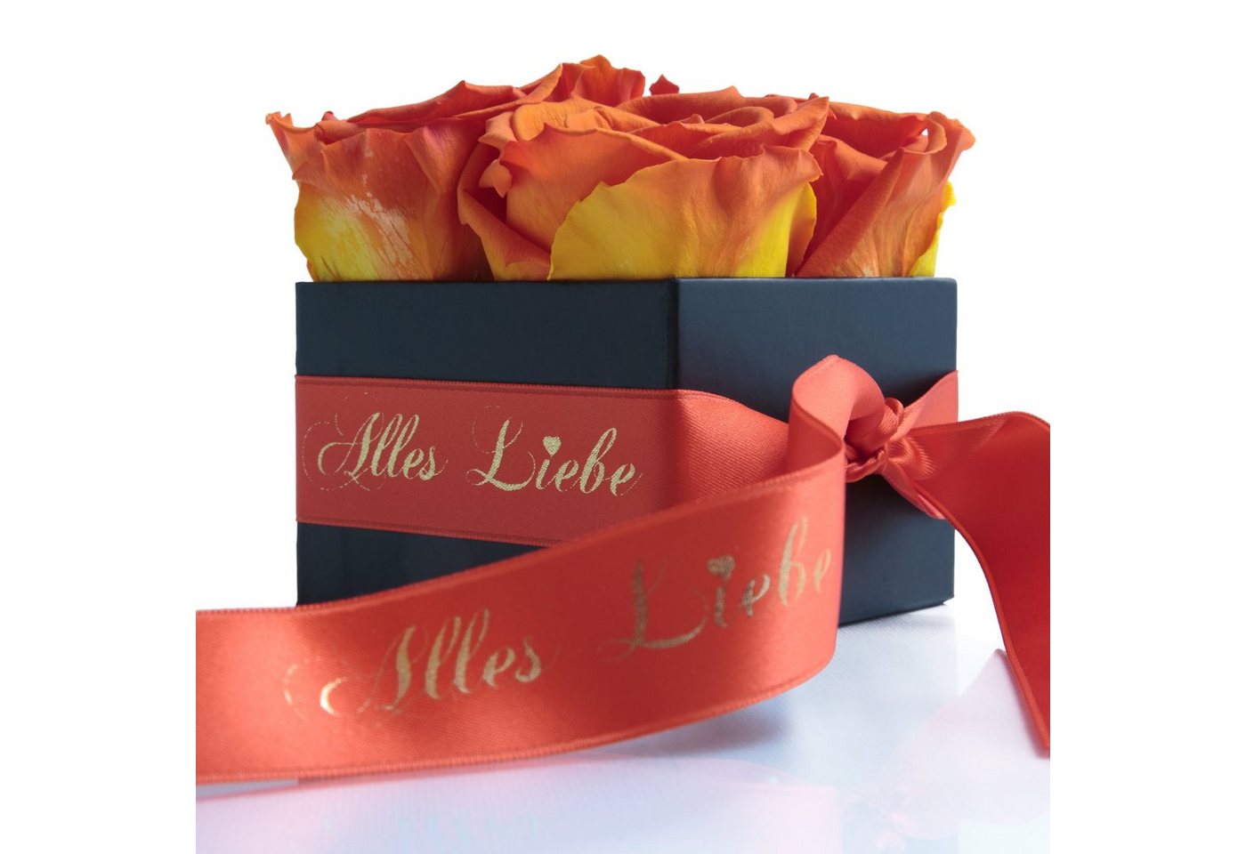 Kunstblumenstrauß Alles Liebe Rosenbox Infinity Rosen echte konservierte Blumen Rose, ROSEMARIE SCHULZ Heidelberg, Höhe 8,5 cm, Muttertag Geschenk, Made in Germany von ROSEMARIE SCHULZ Heidelberg