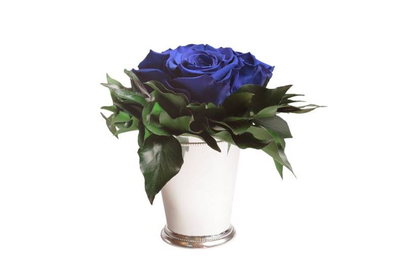 Kunstorchidee 3 Infinity Rosen silberfarbene Vase Wohnzimmer Deko Blumenstrauß Rose, ROSEMARIE SCHULZ Heidelberg, Höhe 15 cm, Rose haltbar bis zu 3 Jahre, Made in Germany von ROSEMARIE SCHULZ Heidelberg