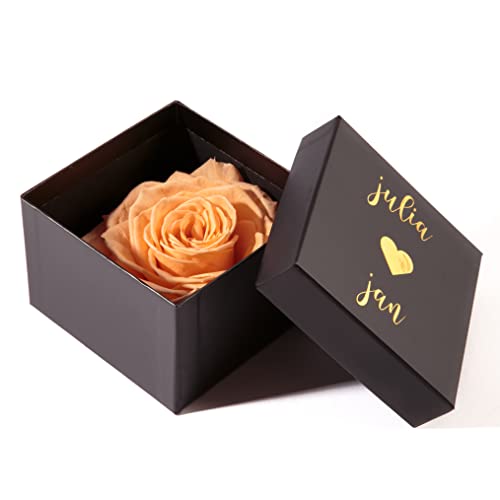 ROSEMARIE SCHULZ Heidelberg 1 Peach Infinity Rose konserviert 8,5x8,5 cm haltbar 3 Jahre personalisierbare Rosenbox (Peach, Personalisiert) von ROSEMARIE SCHULZ Heidelberg