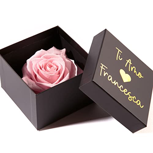 ROSEMARIE SCHULZ Heidelberg 1 rosa Infinity Rose konserviert 8,5x8,5 cm haltbar 3 Jahre personalisierbare Rosenbox (Rosa, Personalisiert) von ROSEMARIE SCHULZ Heidelberg