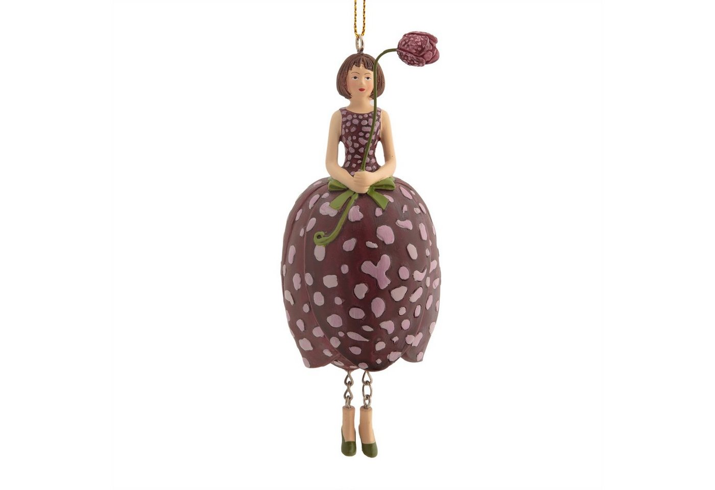 ROSEMARIE SCHULZ Heidelberg Dekofigur Blumenmädchen Schachblume zum Hängen Dekohänger Blumen Deko-Objekt, Handbemalte Figur aus Polyresin von ROSEMARIE SCHULZ Heidelberg