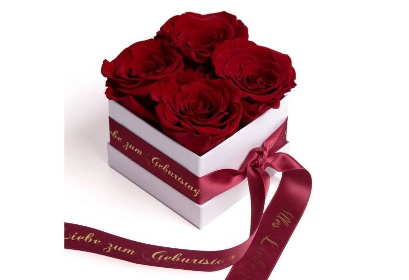 ROSEMARIE SCHULZ Heidelberg Dekoobjekt Infinity Rosenbox Alles Liebe zum Geburtstag Blumen Geschenk, Echte Rose haltbar bis zu 3 Jahre, Made in Germany von ROSEMARIE SCHULZ Heidelberg