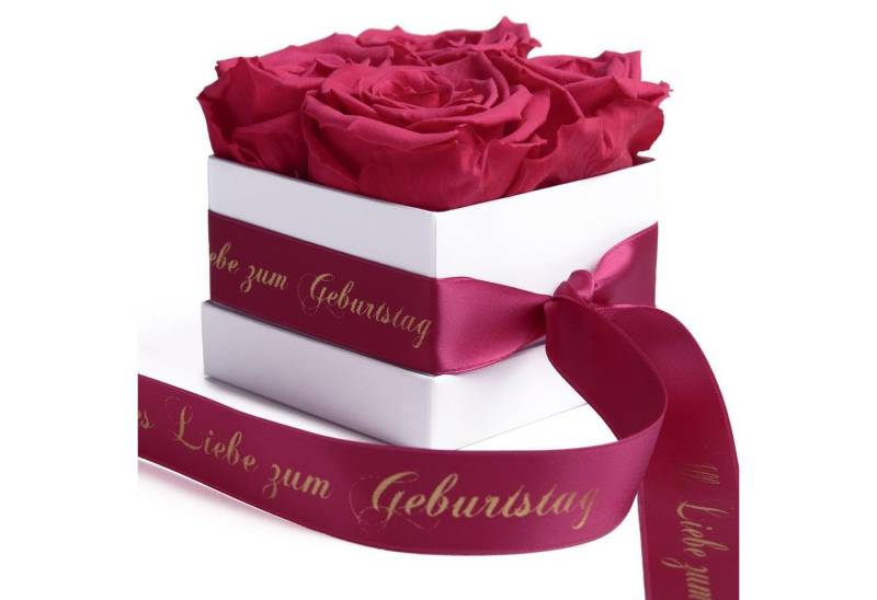 ROSEMARIE SCHULZ Heidelberg Dekoobjekt Infinity Rosenbox Alles Liebe zum Geburtstag Blumen Geschenk, Echte Rose haltbar bis zu 3 Jahre, Made in Germany von ROSEMARIE SCHULZ Heidelberg