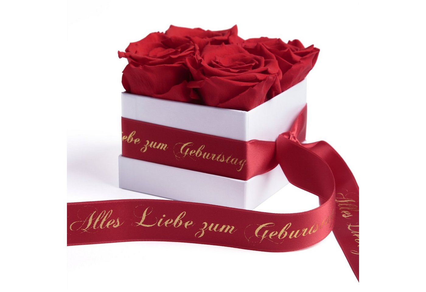ROSEMARIE SCHULZ Heidelberg Dekoobjekt Infinity Rosenbox Alles Liebe zum Geburtstag Blumen Geschenk, Echte Rose haltbar bis zu 3 Jahre, Made in Germany von ROSEMARIE SCHULZ Heidelberg