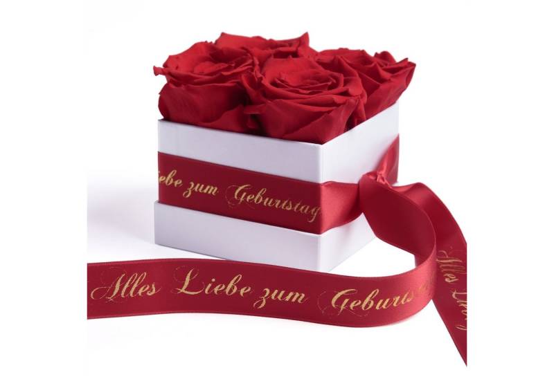 ROSEMARIE SCHULZ Heidelberg Dekoobjekt Infinity Rosenbox Alles Liebe zum Geburtstag Blumen Geschenk, Echte Rose haltbar bis zu 3 Jahre, Made in Germany von ROSEMARIE SCHULZ Heidelberg