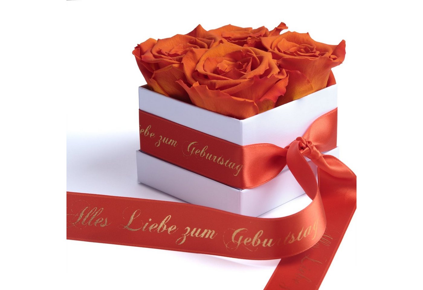 ROSEMARIE SCHULZ Heidelberg Dekoobjekt Infinity Rosenbox Alles Liebe zum Geburtstag Blumen Geschenk, Echte Rose haltbar bis zu 3 Jahre, Made in Germany von ROSEMARIE SCHULZ Heidelberg