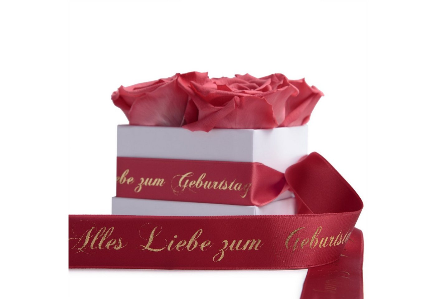 ROSEMARIE SCHULZ Heidelberg Dekoobjekt Infinity Rosenbox Alles Liebe zum Geburtstag Blumen Geschenk, Echte Rose haltbar bis zu 3 Jahre, Made in Germany von ROSEMARIE SCHULZ Heidelberg