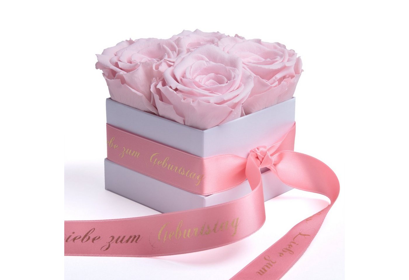 ROSEMARIE SCHULZ Heidelberg Dekoobjekt Infinity Rosenbox Alles Liebe zum Geburtstag Blumen Geschenk, Echte Rose haltbar bis zu 3 Jahre, Made in Germany von ROSEMARIE SCHULZ Heidelberg