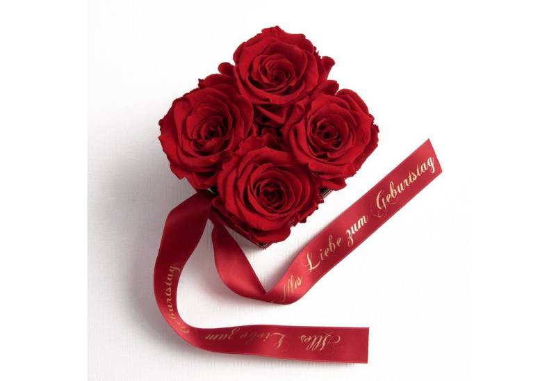 ROSEMARIE SCHULZ Heidelberg Dekoobjekt Rosenbox echte Rosen Alles Liebe zum Geburtstag Geschenk für Frauen (1 St), Echte konservierte Rosen, Made in Germany von ROSEMARIE SCHULZ Heidelberg