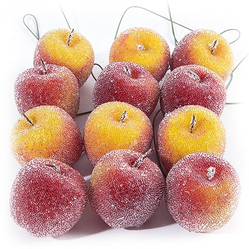 ROSEMARIE SCHULZ Heidelberg Eisapfel Kunstobst Apfel mit Draht 4cm gelb rot 12 Stück künstliche Früchte Obst (Eisfrüchte Apfel 12 Stück) von ROSEMARIE SCHULZ Heidelberg