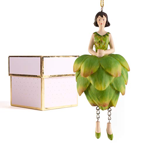 ROSEMARIE SCHULZ Heidelberg Blumenmädchen Dekofigur Artischocke zum Hängen mit Geschenkbox Flower Fairy Figur von ROSEMARIE SCHULZ Heidelberg