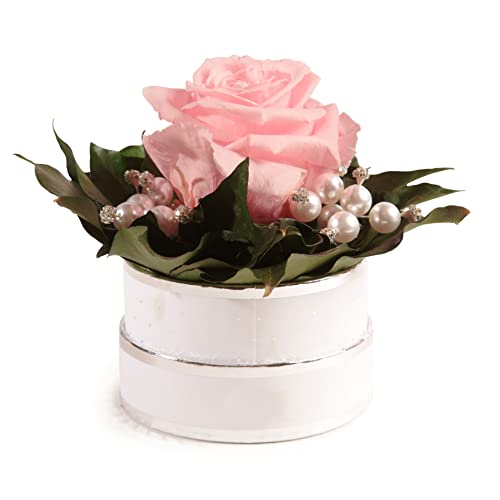 ROSEMARIE SCHULZ Heidelberg Infinity Rosenbox Kristall und Perlen 1 echte Rose haltbar Mama Geschenk Muttertag (Rosa) von ROSEMARIE SCHULZ Heidelberg
