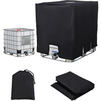 Rosemary - Abdeckung für 1000L IBC-Tank, Wassertankabdeckung, Anti-UV-Anti-Staub-IBC-Tankbehälterabdeckung, Schutzhülle (120 x 100 x 116 cm schwarz) von ROSEMARY