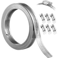 Rosemary - LaBlanc – 1 Rolle Edelstahl-Schlauchschelle mit 7,9 Fuß langem Eds-Band und 6 Befestigungselementen für Wasserrohre, Sanitäranlagen, Rosemary - LaBlanc – 1 Rolle Edelstahl-Schlauchschelle mit 7,9 Fuß langem Eds-Band und 6 Befestigungselementen für Wasserrohre, Sanitäranlagen, von ROSEMARY