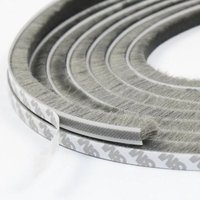 Selbstklebender Anti-Staub- und Antibeschlag-Bürstenstreifen zum Bewegen von Fenstern und Türen, 9 mm x 15 mm (grau) von ROSEMARY