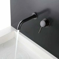 Rosemary - Wandmontierter Waschbecken-Wasserhahn, Bad-Wasserhahn-Mischbatterie aus Messing, mattschwarz von ROSEMARY