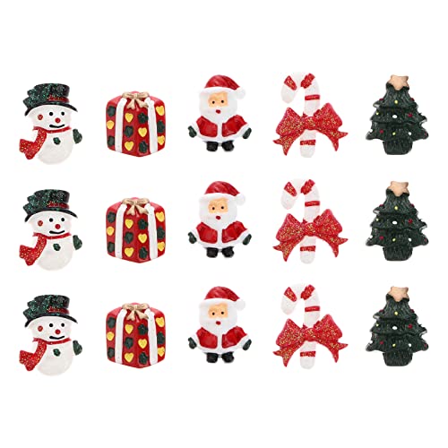 ROSENICE Figuren Deko Weihnachten Tischdeko Weihnachtsmannfigur Schneemannfigur Weihnachtsbaum Figuren Geschenke Miniatur Verzierungen DIY Zusätze 15pcs von rosenice