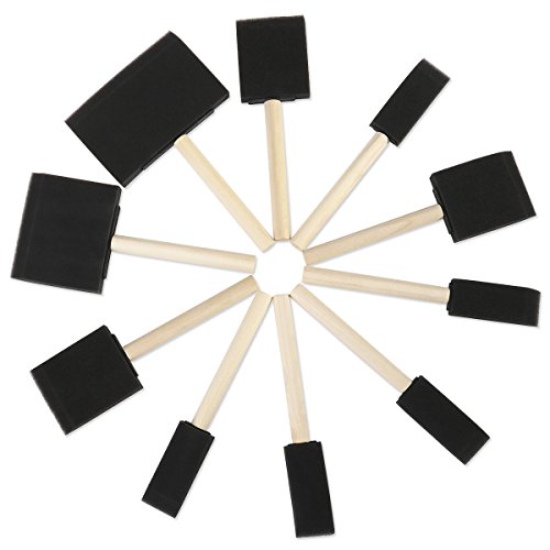 rosenice Schaum Pinsel Malerei Schwamm Werkzeug mit Hartholz Griffe Pack von 10 von rosenice