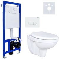 Hänge Wand wc mit Spülkasten, Vorwandelement, Schallschutz und Betätigungsplatte Komplett-Set von BELVIT