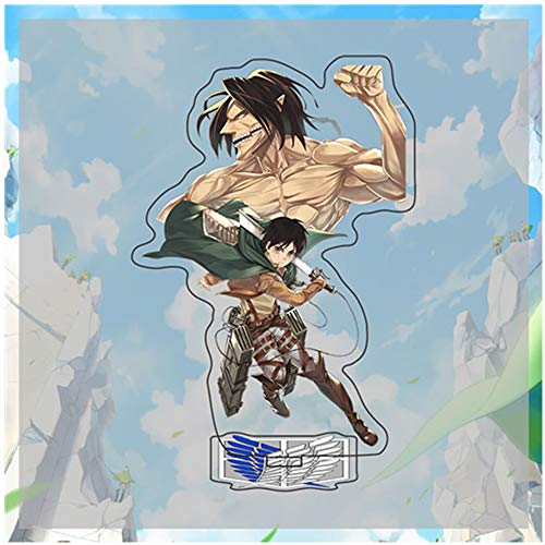 1 PC Attack on Titan Acryl Anime Standdekoration doppellagiger HD Schreibtisch mit Podest Essential Games Staying Up von ROSETOR