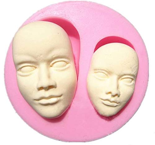 1 x Silikonform mit menschlichem Gesicht, für Schokolade, Modelliermasse, Bastelarbeiten, Kuchendekoration, Zuckerguss. von ROSETOR